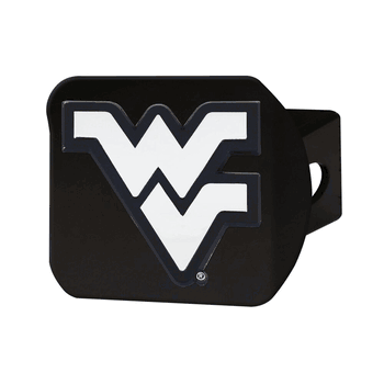 West Virginia Mountaineers Black Metal Hitch Cover with Metal Chrome 3D Emblem
