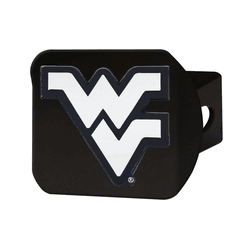 West Virginia Mountaineers Black Metal Hitch Cover with Metal Chrome 3D Emblem