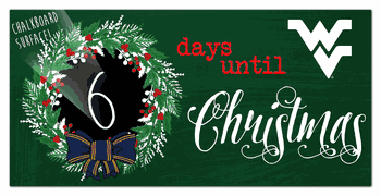 West Virginia Mountaineers Chalk Christmas Countdown 6x12 Sign
