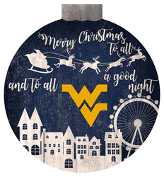 West Virginia Mountaineers Christmas Village 12in Wall Art