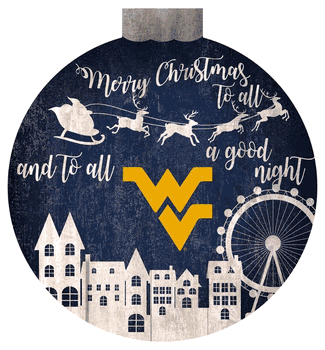 West Virginia Mountaineers Christmas Village 12in Wall Art