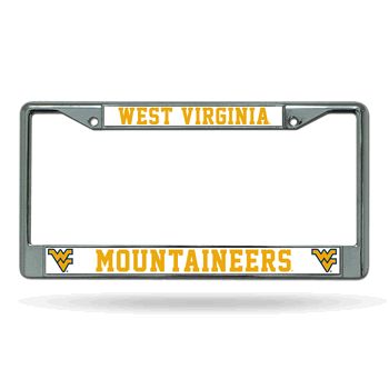 West Virginia Mountaineers Standard Chrome Frame with Plastic Inserts 12