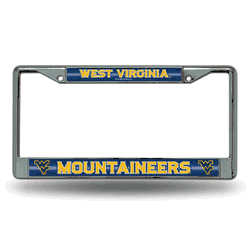 West Virginia Mountaineers Classic 12" x 6" Silver Bling Chrome Car/Truck/SUV Auto Accessory