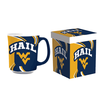West Virginia Mountaineers Coffee Mug 14oz Ceramic with Matching Box