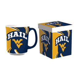 West Virginia Mountaineers Coffee Mug 14oz Ceramic with Matching Box