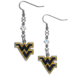 West Virginia Mountaineers Crystal Dangle Earrings
