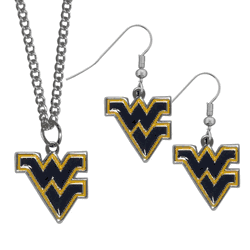 West Virginia Mountaineers Dangle Earrings and Chain Necklace Set