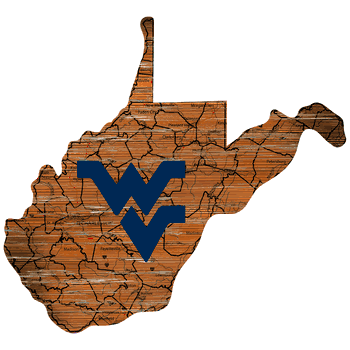 West Virginia Mountaineers Distressed State with Logo