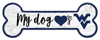 West Virginia Mountaineers Dog Bone 6x12 Sign
