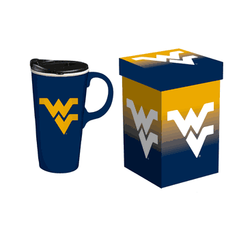 West Virginia Mountaineers Drink 17oz Travel Latte Boxed