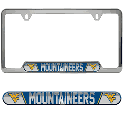 West Virginia Mountaineers Embossed License Plate Frame, 6.25in x 12.25in