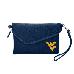 West Virginia Mountaineers Fold Over Crossbody Pebble Navy