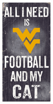 West Virginia Mountaineers Football and My Cat 6x12 Sign