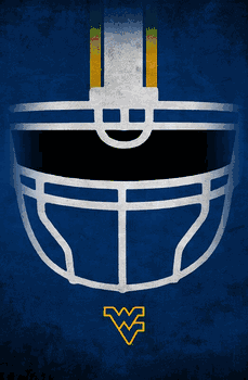 West Virginia Mountaineers Ghost Helmet 17x26