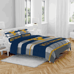 West Virginia Mountaineers Heather Stripe 3 PC Full/Queen Bed in a Bag