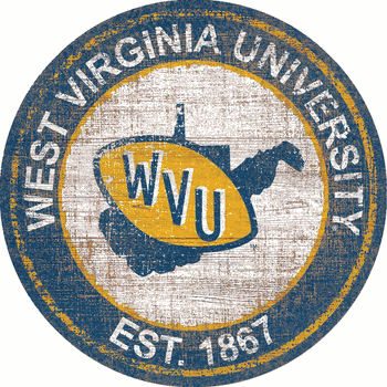 West Virginia Mountaineers Heritage Logo Round Sign