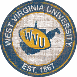 West Virginia Mountaineers Heritage Logo Round Sign