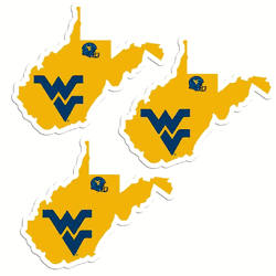 West Virginia Mountaineers Home State Decal, 3pk