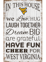 West Virginia Mountaineers In This House 11x19 Sign