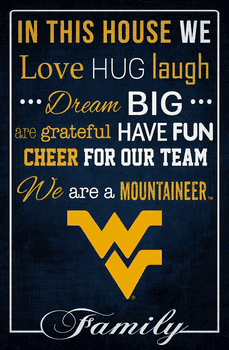 West Virginia Mountaineers In This House 17x26