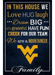 West Virginia Mountaineers In This House 17x26