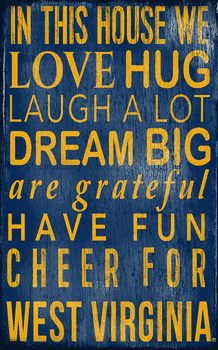 West Virginia Mountaineers In This House Sign