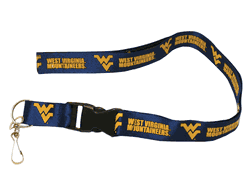 West Virginia Mountaineers Lanyard - Breakaway with Key Ring