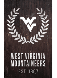 West Virginia Mountaineers Laurel Wreath 11x19 Sign