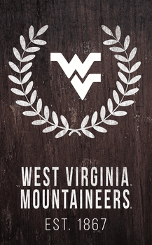 West Virginia Mountaineers Laurel Wreath 11x19 Sign