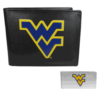 West Virginia Mountaineers Leather Bi-fold Wallet & Money Clip