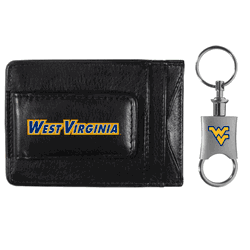 West Virginia Mountaineers Leather Cash & Cardholder & Valet Key Chain