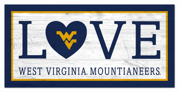 West Virginia Mountaineers Love 6x12 Sign