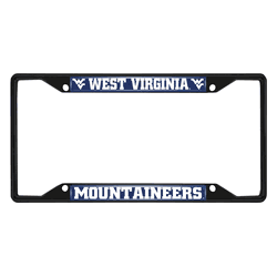West Virginia Mountaineers Metal License Plate Frame Black Finish