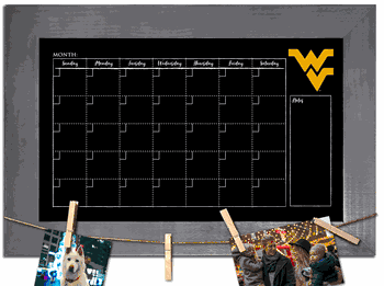 West Virginia Mountaineers Monthly Chalkboard with frame & clothespins 11x19 Sign