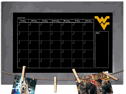 West Virginia Mountaineers Monthly Chalkboard with frame & clothespins 11x19 Sign