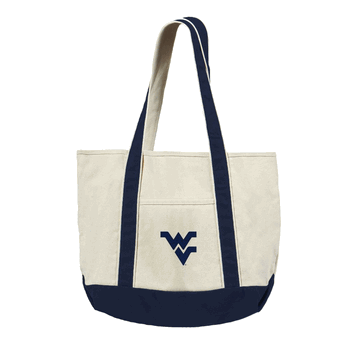 West Virginia Mountaineers NCAA Canvas Tote with Colored Strap