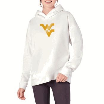 West Virginia Mountaineers NCAA Kadi Hoodie with Zipper Pockets White Medium