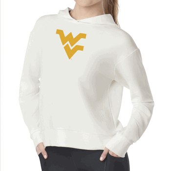 West Virginia Mountaineers NCAA Kadi Waffle Hoodie Coconut Cream Small
