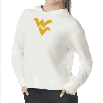 West Virginia Mountaineers NCAA Kadi Waffle Hoodie Coconut Cream XL