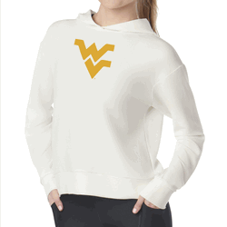 West Virginia Mountaineers NCAA Kadi Waffle Hoodie Coconut Cream XS