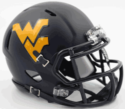 West Virginia Mountaineers NCAA Mini Speed Football Helmet Satin Navy