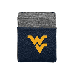 West Virginia Mountaineers Pebble Front Pocket Wallet Navy