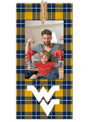 West Virginia Mountaineers Plaid Clothespin 6x12 Sign