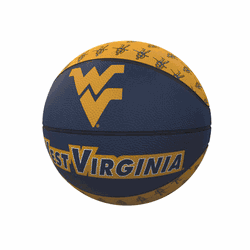 West Virginia Mountaineers Repeating Logo Mini-Size Rubber Basketball