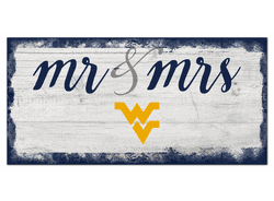 West Virginia Mountaineers Script Mr & Mrs 6x12 Sign