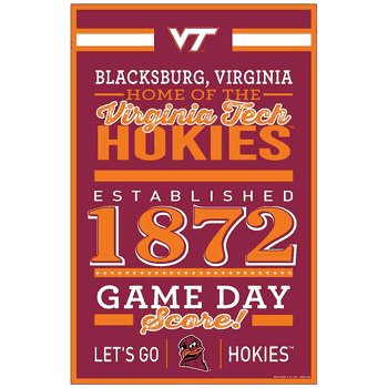 West Virginia Mountaineers Sign 11x17 Wood Established Design