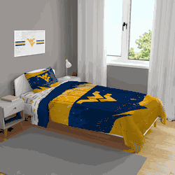 West Virginia Mountaineers Slanted Stripe 4 PC Twin Bed in a Bag