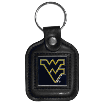 West Virginia Mountaineers Square Leatherette Key Chain