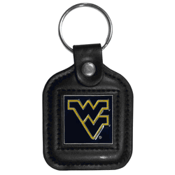 West Virginia Mountaineers Square Leatherette Key Chain