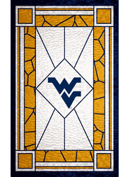 West Virginia Mountaineers Stained Glass 11x19 Wood Sign